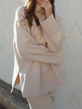 Load image into Gallery viewer, Fashion Turtleneck Knitted Sweater Skirt Solid Color Two-piece Suit
