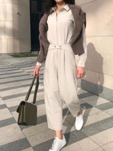 Load image into Gallery viewer, Long Sleeves lapel Button Pants Jumpsuit
