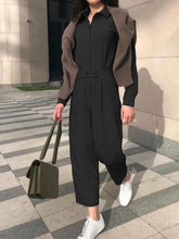 Load image into Gallery viewer, Long Sleeves lapel Button Pants Jumpsuit
