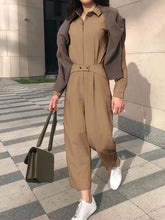 Load image into Gallery viewer, Long Sleeves lapel Button Pants Jumpsuit

