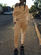 Load image into Gallery viewer, Fashion Off-shoulder Long-sleeved Casual Knitted Loose Two-piece Suit
