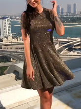 Load image into Gallery viewer, Fashion short sleeve round neck Mini dress
