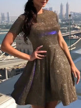 Load image into Gallery viewer, Fashion short sleeve round neck Mini dress

