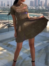 Load image into Gallery viewer, Fashion short sleeve round neck Mini dress
