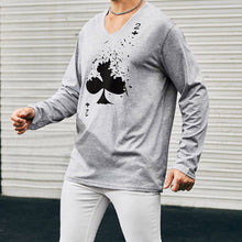 Load image into Gallery viewer, Men'S Fashion Casual Poker Print Long Sleeve Top
