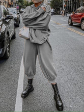 Load image into Gallery viewer, Fashion Casual Hooded Loose Solid Color Two-piece Suit
