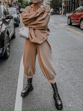 Load image into Gallery viewer, Fashion Casual Hooded Loose Solid Color Two-piece Suit
