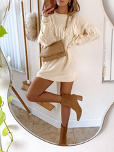 Load image into Gallery viewer, Fashion Fringed Dress Casual Knitted Solid Color Sweater Dress
