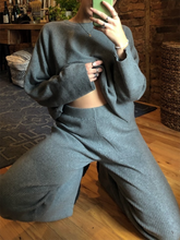 Load image into Gallery viewer, Simple Round Neck Casual Knitted Solid Color Two-piece Suit
