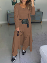 Load image into Gallery viewer, Pure Color Simple Long Cardigan Knitted Loose Three-piece Suit
