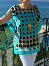 Load image into Gallery viewer, Women'S Leisure Vacation Style Printed Round Neck Two-Piece Suit
