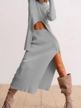 Load image into Gallery viewer, Women'S Fashion Casual Round Neck Irregular Knitted Skirt Suit
