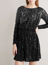 Load image into Gallery viewer, Fashion Elegant Long Sleeve Sequin Evening Dress
