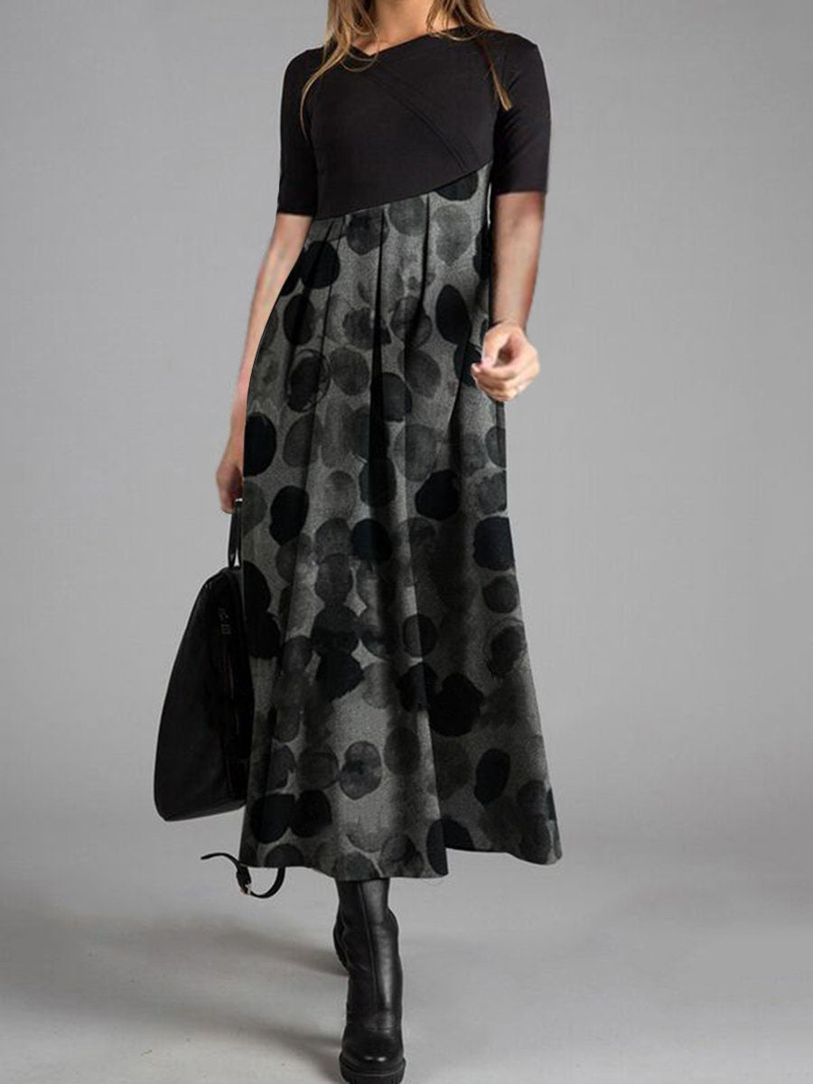 Circle Printing Maxi Dress