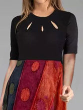 Load image into Gallery viewer, Fashion Retro Print Color Matching Long Sleeve High Waist Dress
