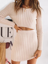 Load image into Gallery viewer, Cosy Knitting Long Sleeve Skirt Suit
