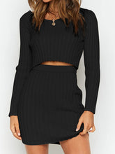 Load image into Gallery viewer, Cosy Knitting Long Sleeve Skirt Suit
