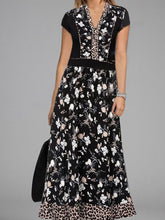 Load image into Gallery viewer, Fashionable And Elegant Printed Long V-Neck A-Line Dress
