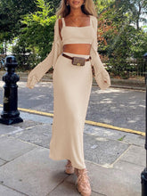 Load image into Gallery viewer, Fashion Loose Knit Solid Color Casual Three-Piece Suit
