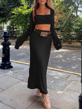 Load image into Gallery viewer, Fashion Loose Knit Solid Color Casual Three-Piece Suit
