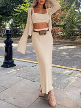 Load image into Gallery viewer, Fashion Loose Knit Solid Color Casual Three-Piece Suit
