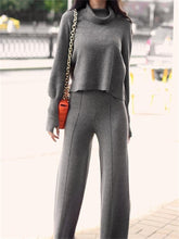 Load image into Gallery viewer, High Collar Solid Color Comfortable Women'S Knitted Suit
