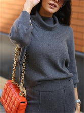 Load image into Gallery viewer, High Collar Solid Color Comfortable Women'S Knitted Suit
