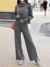 Load image into Gallery viewer, High Collar Solid Color Comfortable Women'S Knitted Suit
