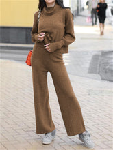 Load image into Gallery viewer, High Collar Solid Color Comfortable Women'S Knitted Suit
