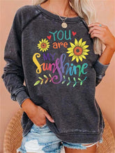 Load image into Gallery viewer, Printed Round Neck Long Sleeve Casual Top
