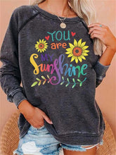 Load image into Gallery viewer, Printed Round Neck Long Sleeve Casual Top
