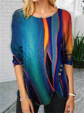 Load image into Gallery viewer, Striped Contrast Crew Neck Top
