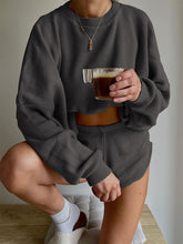 Load image into Gallery viewer, Women's Knitted Long-sleeved Top Shorts Casual Two-piece Suit
