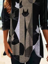 Load image into Gallery viewer, Round Neck Long Sleeve Casual T-shirts
