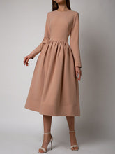 Load image into Gallery viewer, Fashion And Elegant Solid Color High Waist Midi Dress
