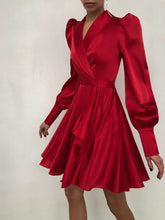 Load image into Gallery viewer, Fashion Elegant V-Neck Flared Sleeve Elegant Dress
