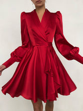 Load image into Gallery viewer, Fashion Elegant V-Neck Flared Sleeve Elegant Dress
