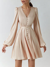 Load image into Gallery viewer, Fashion Elegant Lace-up V-Neck Mini Dress

