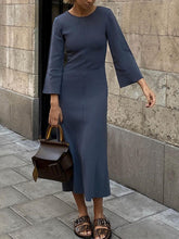 Load image into Gallery viewer, Pure Color Loose Flared Sleeve Casual Dress
