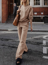 Load image into Gallery viewer, Solid Color Long Sleeve Loose Wide Leg Casual Two-Piece Suit
