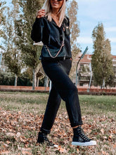 Load image into Gallery viewer, Knitted Hooded Buttons Pocket Top Two-Piece Suit
