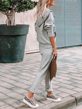 Load image into Gallery viewer, Knitted Hooded Buttons Pocket Top Two-Piece Suit
