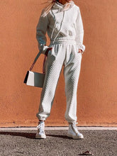 Load image into Gallery viewer, Hooded Drawstring Top Two-Piece Suit
