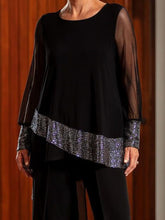 Load image into Gallery viewer, Fashion Casual Stitching Sequin Loose Two-Piece Suit
