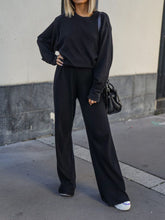 Load image into Gallery viewer, Round Neck Long Sleeve Casual Two-Piece Suit
