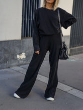 Load image into Gallery viewer, Round Neck Long Sleeve Casual Two-Piece Suit
