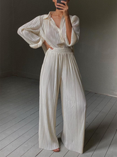 Load image into Gallery viewer, Fashion Solid Color Shirt Trousers Loose Two-piece Suit
