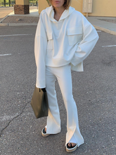 Load image into Gallery viewer, 达不到供应链要求，产品下架Fashion Solid Color Hooded Loose Sweatshirt Casual Two-piece Suit
