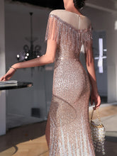 Load image into Gallery viewer, Fashion Elegant Sequined Tassel Evening Dress
