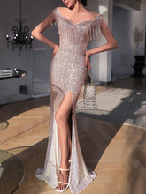 Load image into Gallery viewer, Fashion Elegant Sequined Tassel Evening Dress
